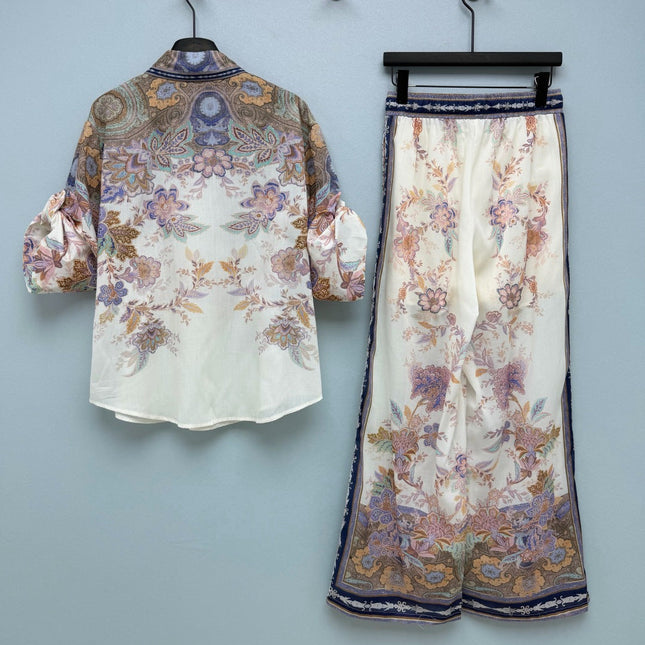 ZIMMERMANN 26S SHIRT & WIDE LEG PANTS SET STYLE 198