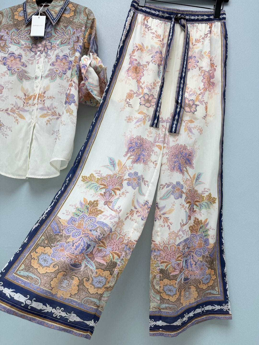 ZIMMERMANN 26S SHIRT & WIDE LEG PANTS SET STYLE 198