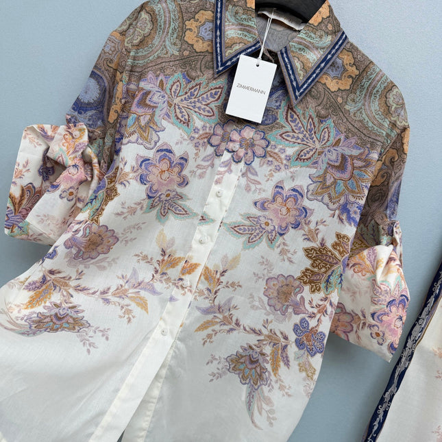 ZIMMERMANN 26S SHIRT & WIDE LEG PANTS SET STYLE 198