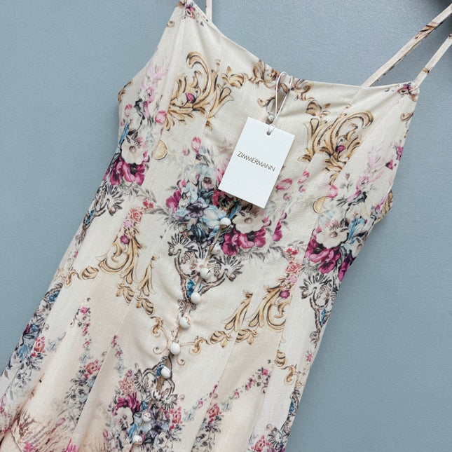 ZIMMERMANN 26S PEACOCK FLORAL MIDI DRESS STYLE 197