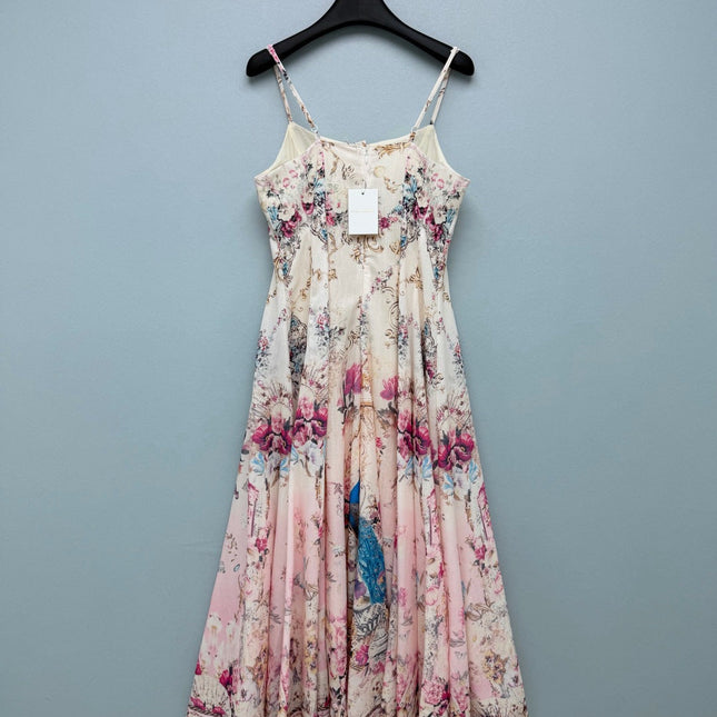 ZIMMERMANN 26S PEACOCK FLORAL MIDI DRESS STYLE 197
