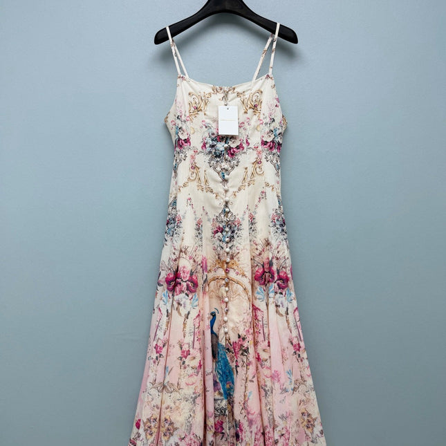 ZIMMERMANN 26S PEACOCK FLORAL MIDI DRESS STYLE 197