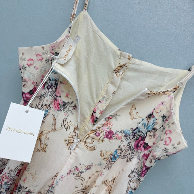 ZIMMERMANN 26S PEACOCK FLORAL MIDI DRESS STYLE 197