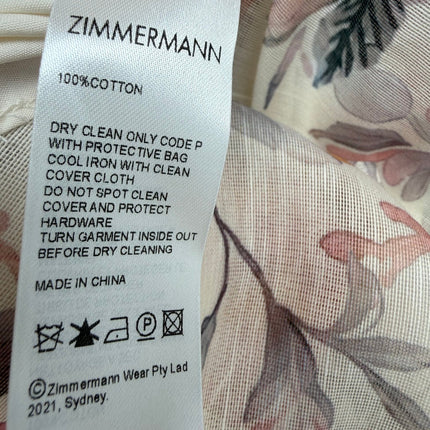 ZIMMERMANN 26S FLORAL PUFF SLEEVE MINI DRESS 194