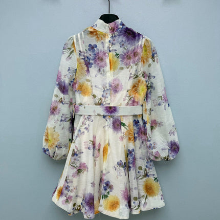 ZIMMERMANN 26S FLORAL PUFF SLEEVE MINI DRESS STYLE 191