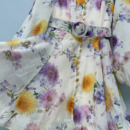ZIMMERMANN 26S FLORAL PUFF SLEEVE MINI DRESS STYLE 191