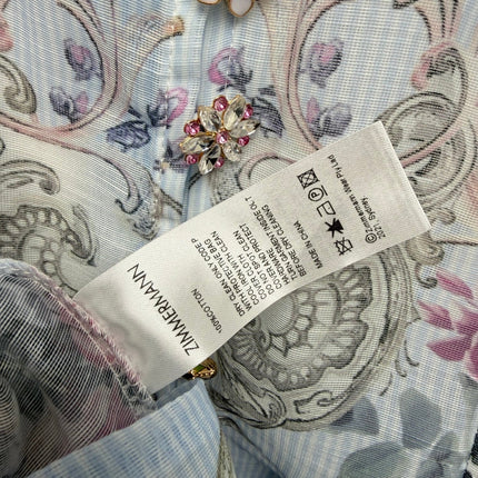 ZIMMERMANN 26 LONG SLEEVE FLORAL MINI DRESS STYLE 230
