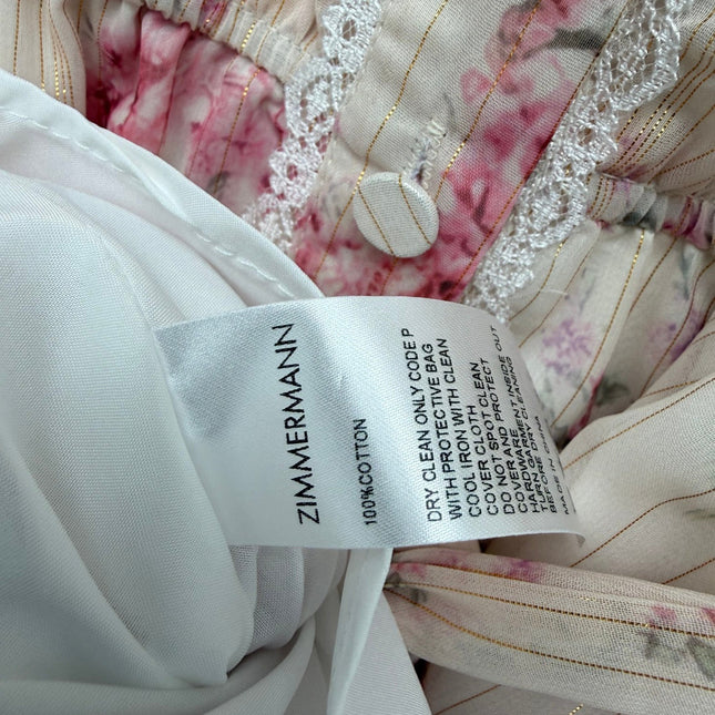 ZIMMERMANN 26 LONG SLEEVE FLORAL MINI DRESS STYLE 229
