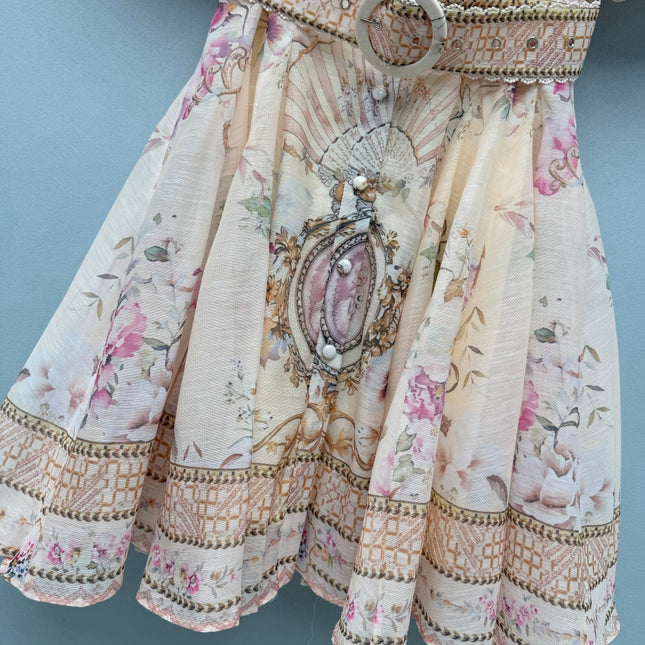 ZIMMERMANN 26 FLORAL PUFF SLEEVE MINI DRESS STYLE 227