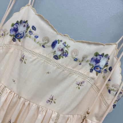 ZIMMERMANN 26 FLORAL TIE STRAP MIDI DRESS STYLE 224