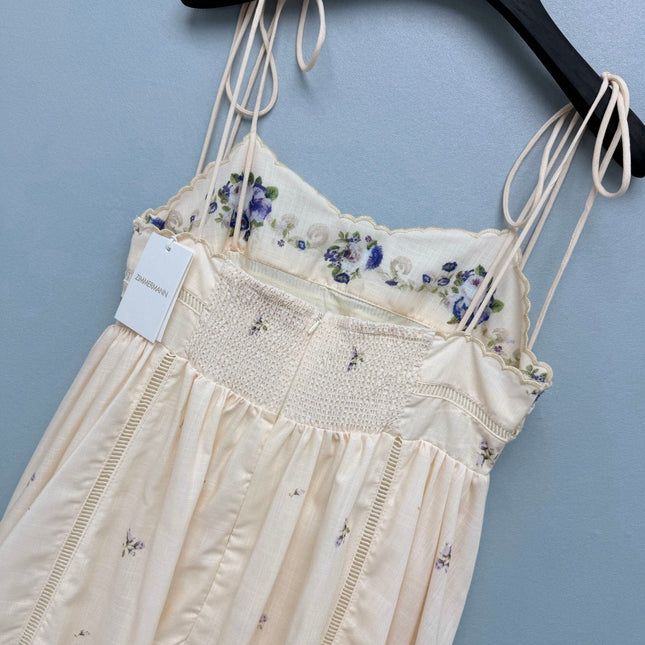 ZIMMERMANN 26 FLORAL TIE STRAP MIDI DRESS STYLE 224