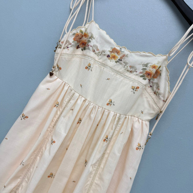 ZIMMERMANN 26 FLORAL TIE STRAP MIDI DRESS STYLE 223