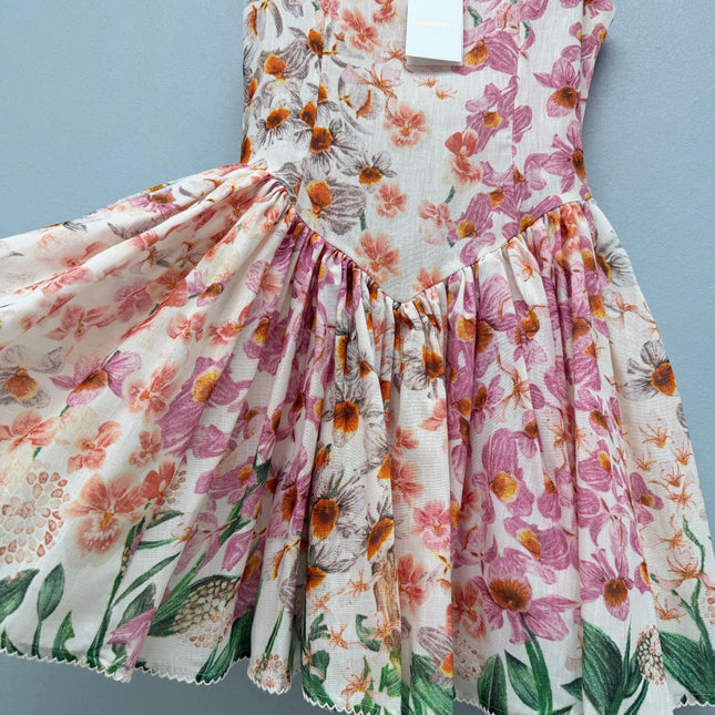 ZIMMERMANN 26 FLORAL PRINT BABYDOLL MINI DRESS STYLE 222