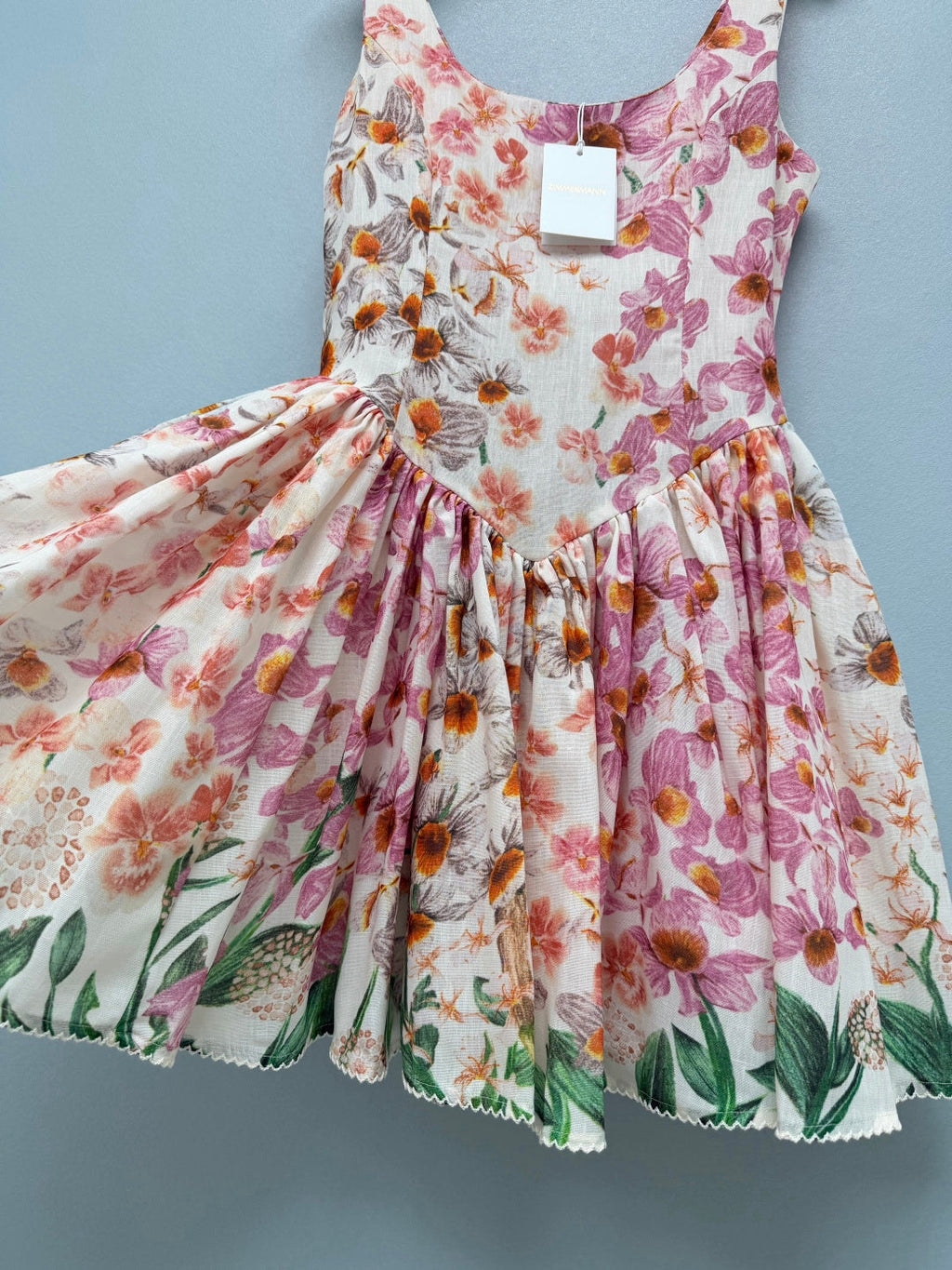 ZIMMERMANN 26 FLORAL PRINT BABYDOLL MINI DRESS STYLE 222