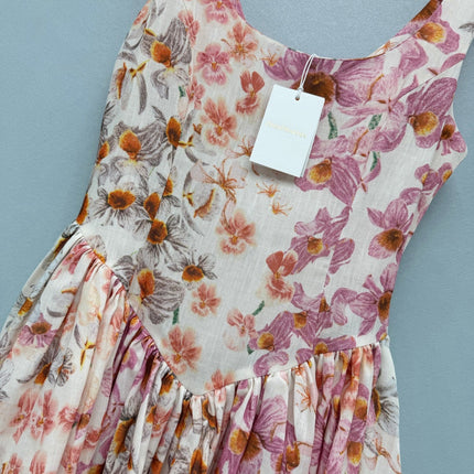 ZIMMERMANN 26 FLORAL PRINT BABYDOLL MINI DRESS STYLE 222