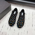 ALAIA 26S EMBELLISHED FLATS IN BLACK SUEDE