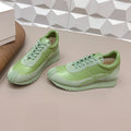 LOEWE 26S FLOW RUNNER SNEAKER IN OLIVE GREEN CALFSKIN AND SUEDE