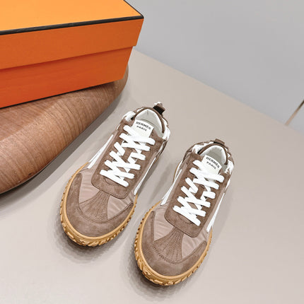 HM 26S BOUNCING SNEAKERS IN BROWN NYLON AND SUEDE
