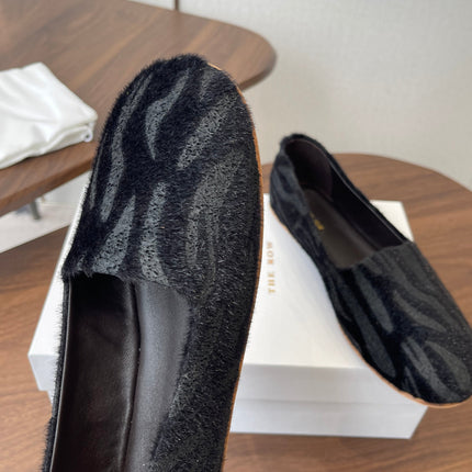 THE ROW 26S MARY JANES IN BLACK ZEBRA PRINT PONY HAIR