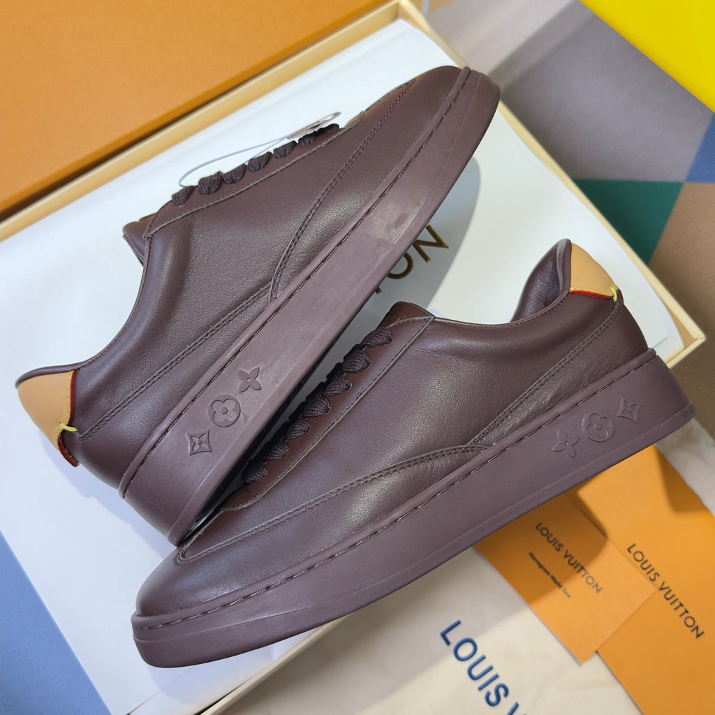 LV 26S LOW TOP SNEAKERS IN DARK BROWN CALFSKIN