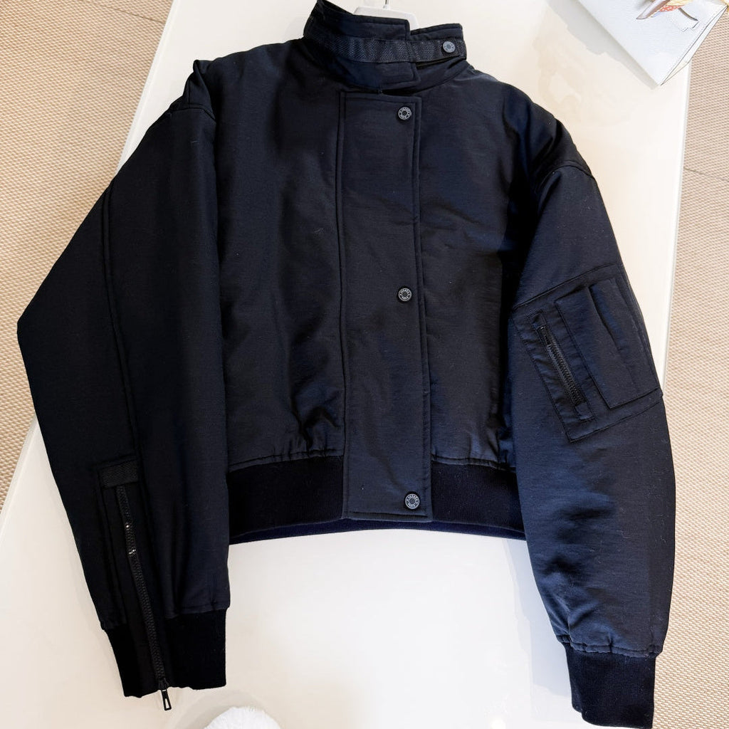 HERMES 25S QUILTED WINDJACKET WITH STAND COLLAR 308