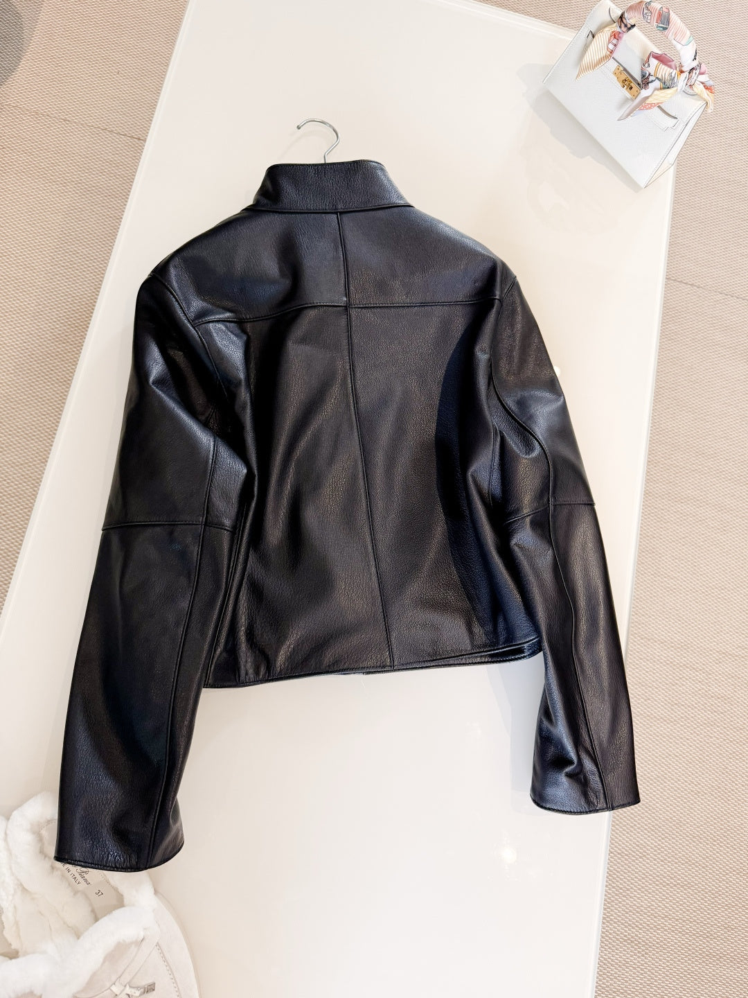 HERMES 25S STAND-COLLAR SHEEPSKIN JACKET 312