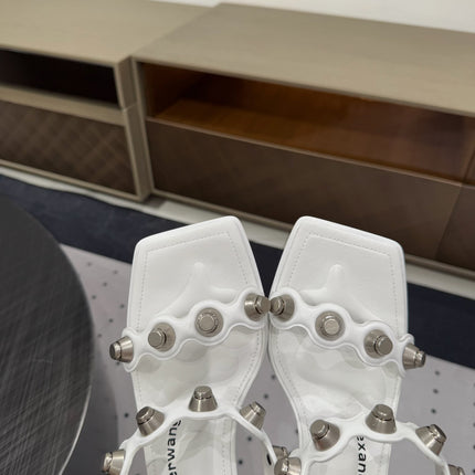 RIOT 65MM SANDAL IN WHITE LAMBSKIN
