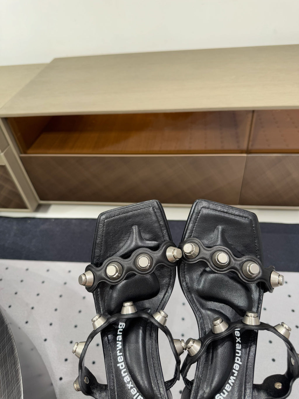 RIOT 65MM SANDAL IN BLACK LAMBSKIN