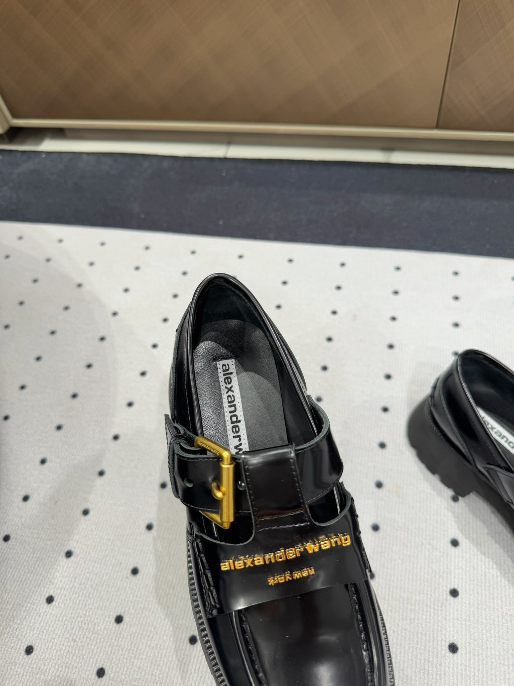 CARTER MID-HEEL LOAFER 55MM IN BLACK CALFSKIN