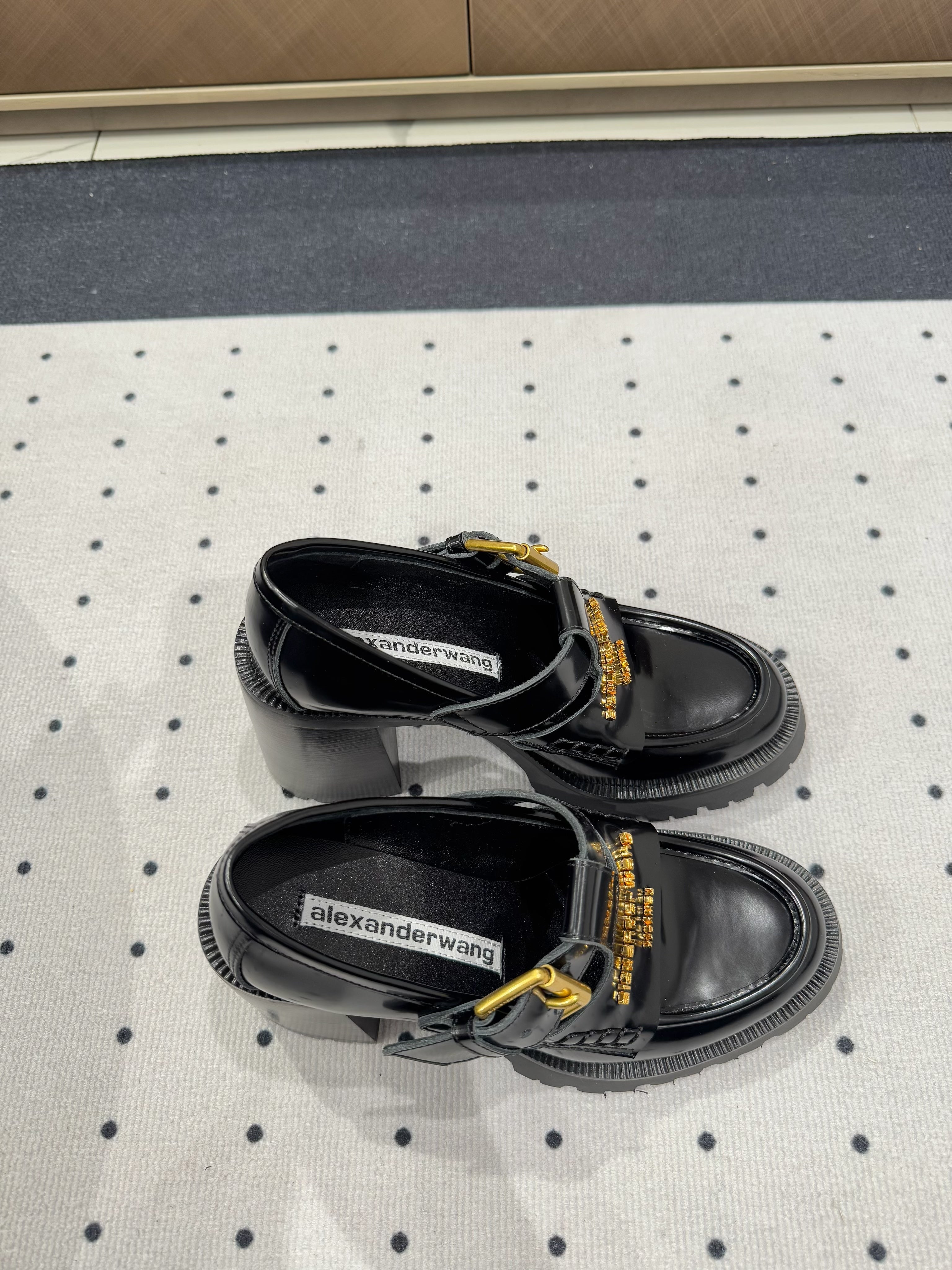 CARTER HIGH-HEEL LOAFER 85MM IN BLACK CALFSKIN