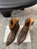 CELINE 26S ANKLE BOOTS 55 MM IN GRAYISH BROWN SUEDE