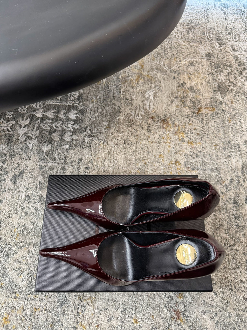 YSL 26S HEELED SHOES 110 MM IN DARK RED GLOSSY CALFSKIN