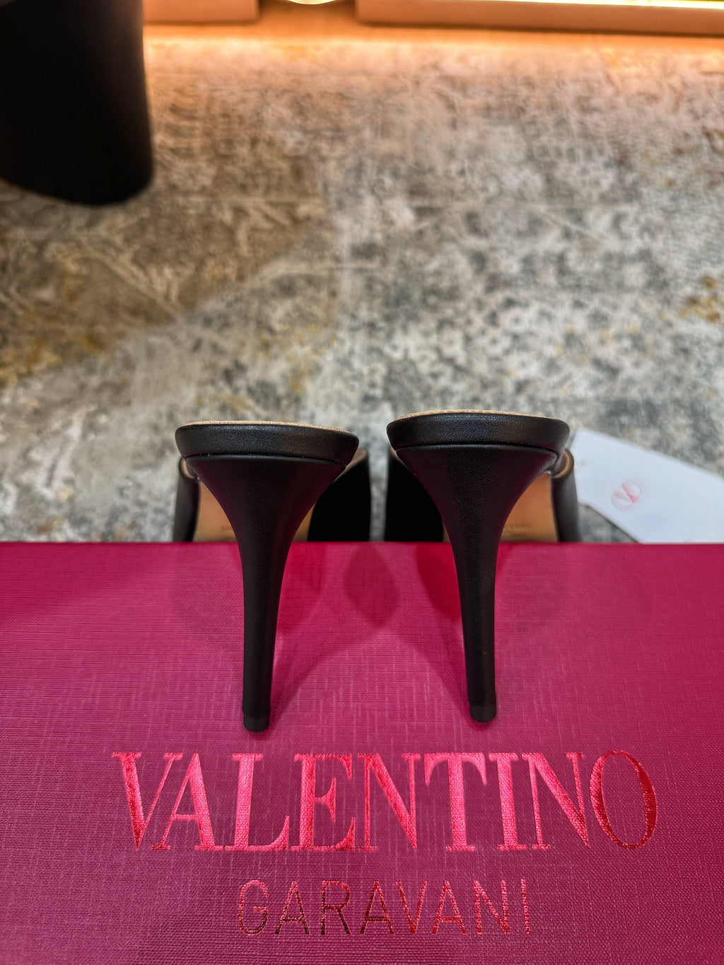 VALENTINO 26S HIGH HEEL SANDALS 105 MM IN BLACK CALFSKIN