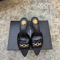 YSL 26S POINTED TOE HIGH HEEL SANDALS 65 MM IN BLACK FABRIC