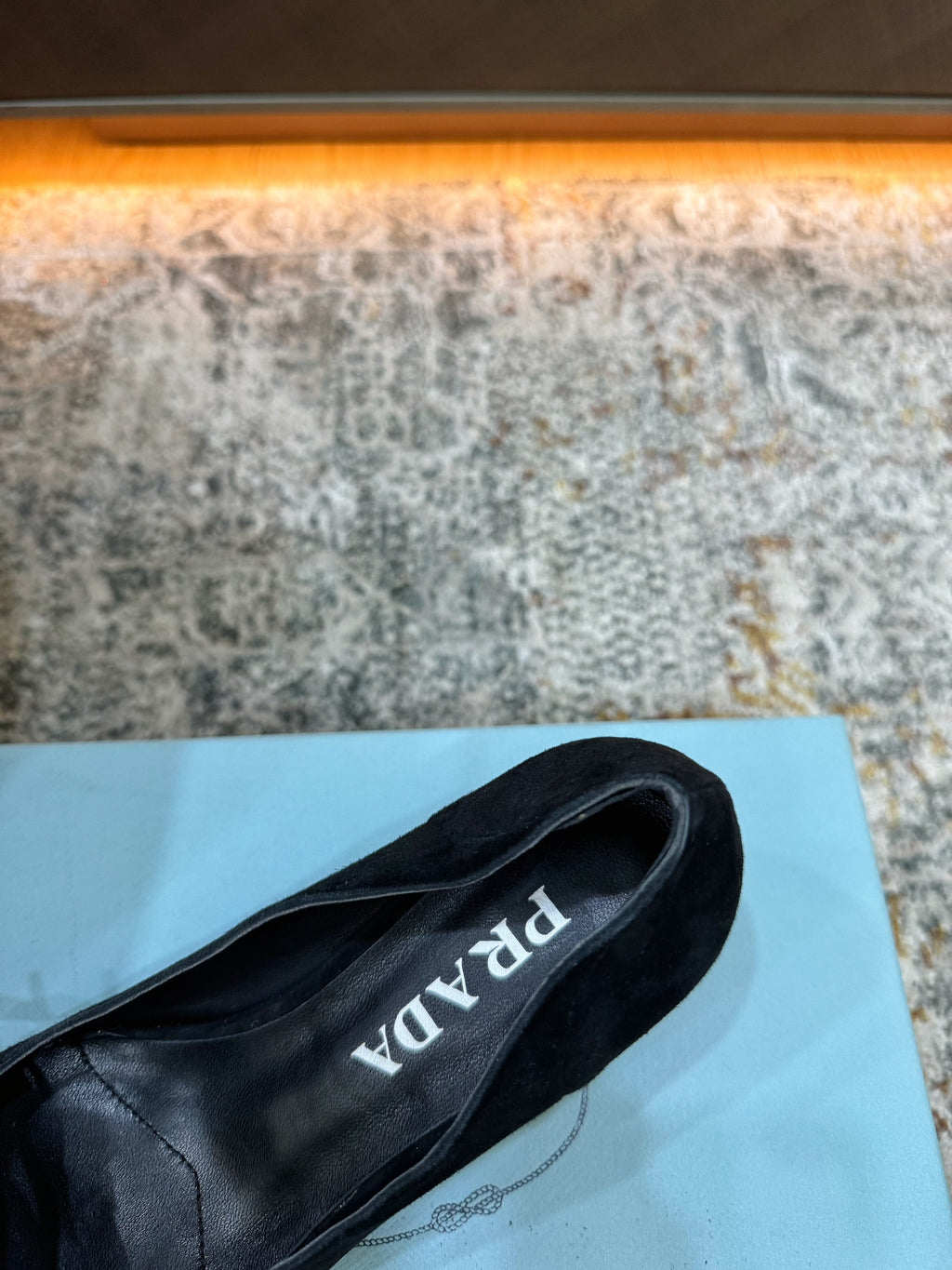 PRADA 26S POINTED TOE LACE UP STUDDED PUMPS 55MM IN BLACK CALFSKIN