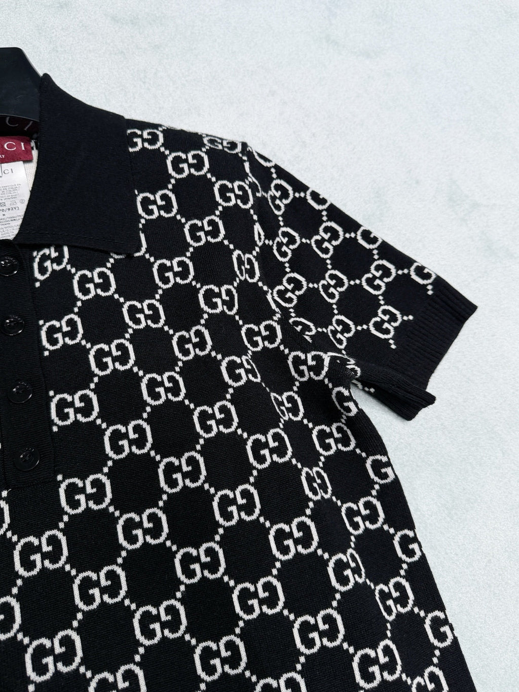 GUCCI 26S SHORT-SLEEVE KNIT POLO SHIRT 248