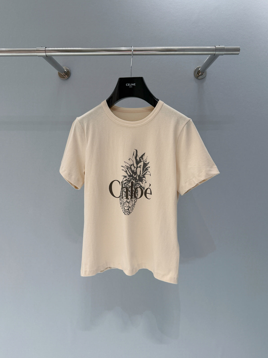 CHLOE CREWNECK T-SHIRT IN WHITE COTTON