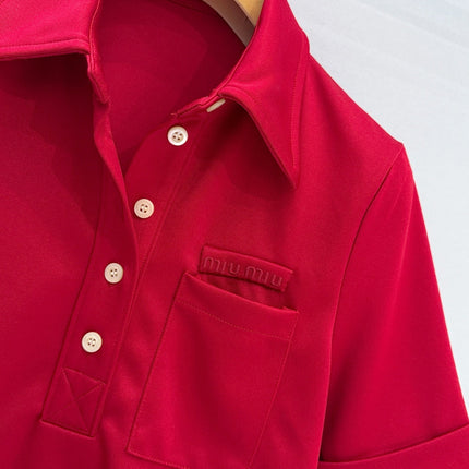 MIUMIU 26S SHORT-SLEEVE POLO T-SHIRT STYLE 1101