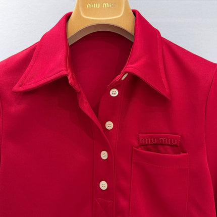 MIUMIU 26S SHORT-SLEEVE POLO T-SHIRT STYLE 1101