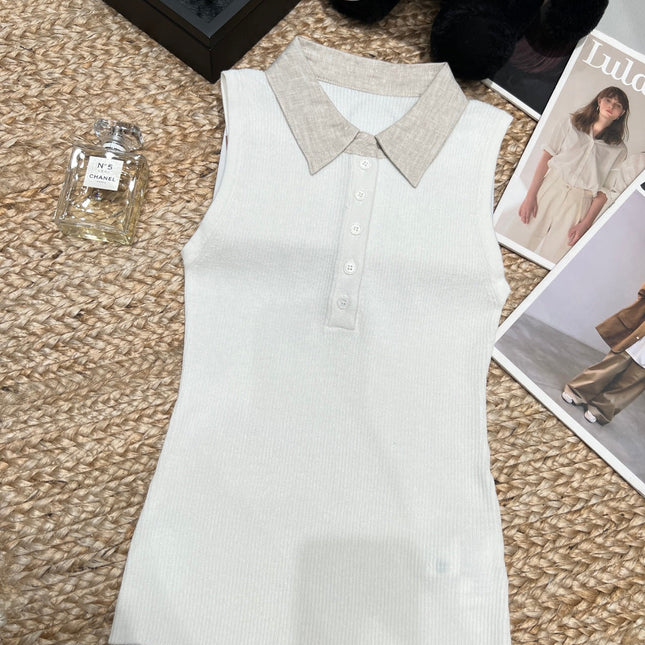 RALPH LAUREN 26S SLEEVELESS POLO KNIT TOP 421