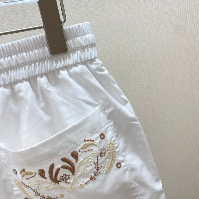 HERMES 25S EMBROIDERED SHORTS 158