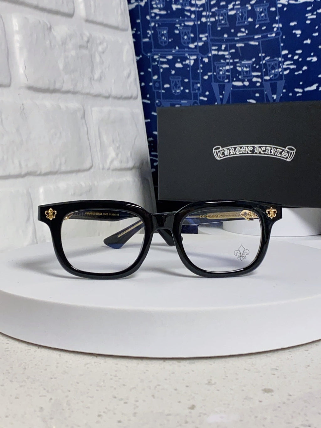 CHROME HEARTS SUNGLASSES IN BLACK ACETATE 837126