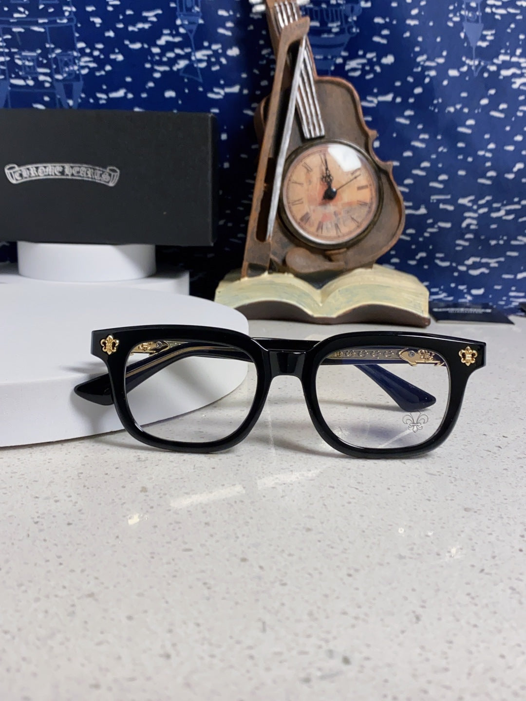CHROME HEARTS SUNGLASSES IN BLACK ACETATE 837126