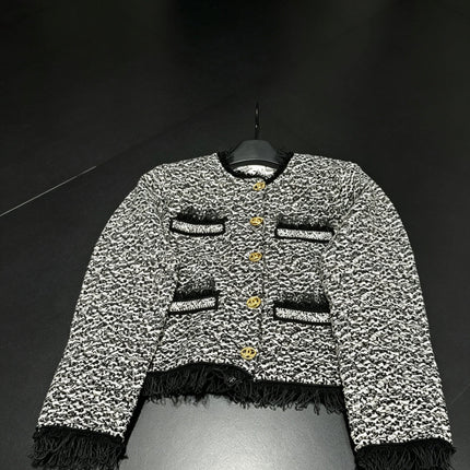 CHANEL 26S FRINGED TWEED JACKET 1596