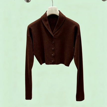 LORO PIANA 26S CROPPED KNIT CARDIGAN 873