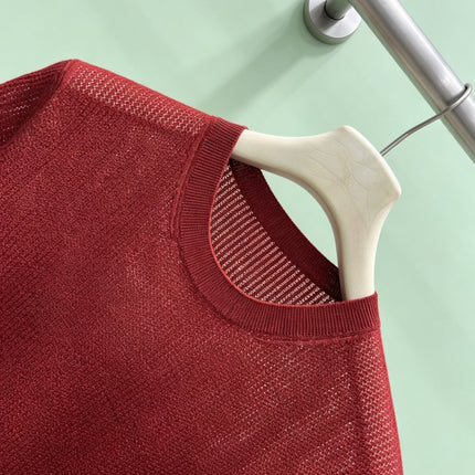 LORO PIANA 26S SHORT-SLEEVE CREW-NECK KNIT TOP 872