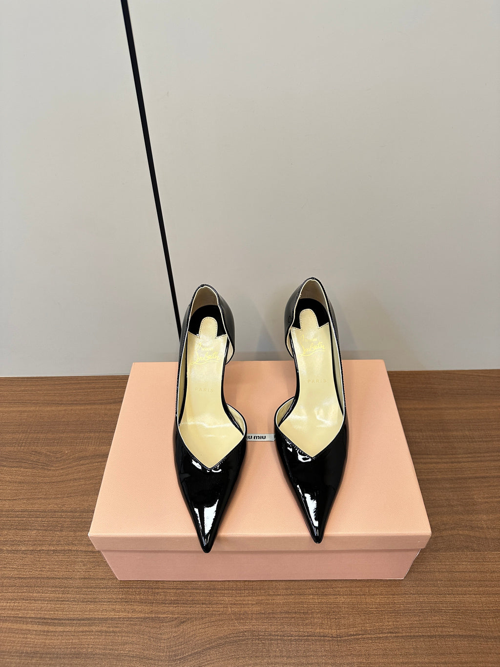 IRIZA PUMPS 85MM IN BLACK PATENT CALFSKIN