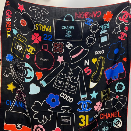 CHANEL 25S SCARF 135 CM IN CASHMERE SILK 943654