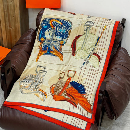 HERMES 25S SCARF 140 IN SILK CASHMERE 989485