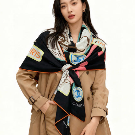 CHANEL 25S SCARF 135 IN CASHMERE 991653